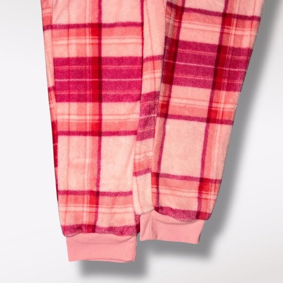 Joyspun Fleece PJ Pants Pink Plaid Joggers Loungewear Size Large - Picture 6 of 8